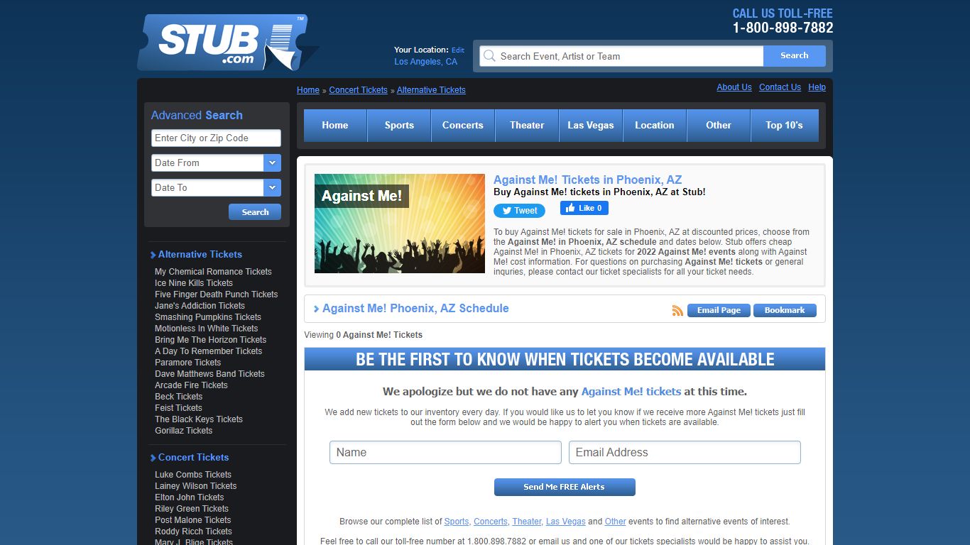 Against Me! Phoenix Tickets - Buy Against Me! Concert Tickets at Stub.com!